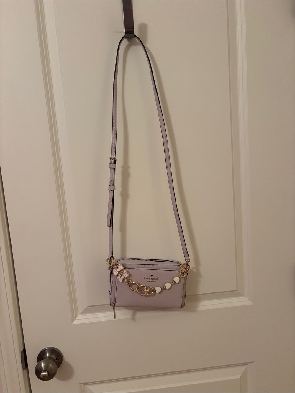 kate spade Lavender Crossbody with Gold Charm Chain